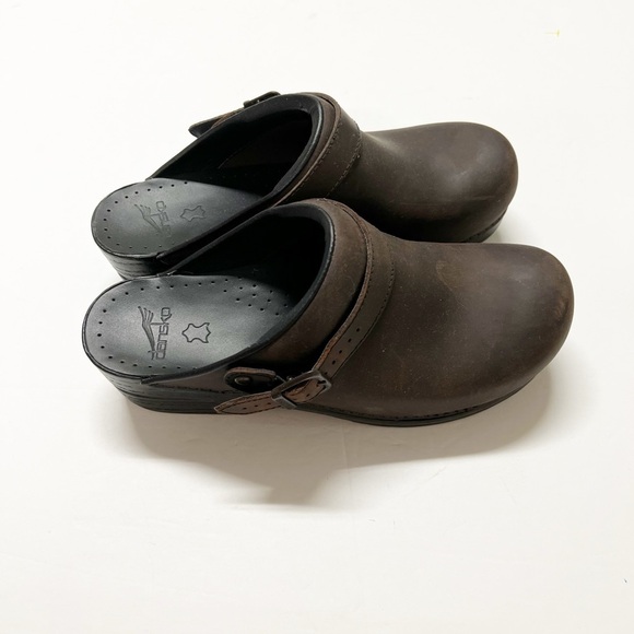 Dansko Womens Antiqued Brown Leather Ingrid Oiled Heritage Clog Mule Size 12 - Picture 6 of 10